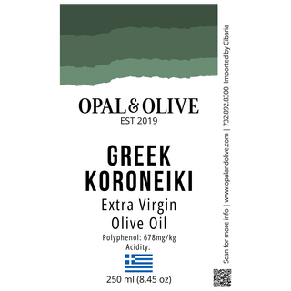Extra Virgin Olive Oil - Greek Koroneiki Extra Virgin Varietals Opal and Olive