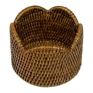 Rattan Scallop Wine Coaster Caspari Natural