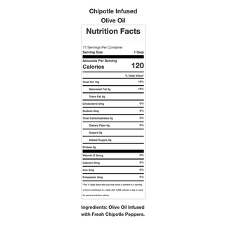 Infused Olive Oil - Chipotle Flavored Olive Oil Opal and Olive