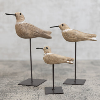Whitewashed Wood Seagulls on Metal Spindle  K&K