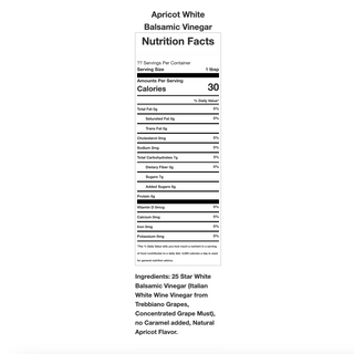 White Balsamic Vinegar - Apricot White Balsamic Opal and Olive