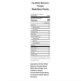 White Balsamic Vinegar - Fig White Balsamic Opal and Olive