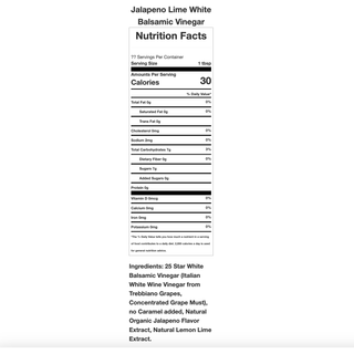 White Balsamic Vinegar - Jalapeno Lime White Balsamic Opal and Olive