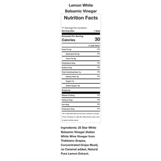 White Balsamic Vinegar - Lemon White Balsamic Opal and Olive