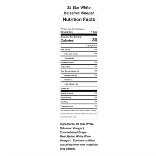 White Balsamic Vinegar of Modena 25 Star White Balsamic Opal and Olive