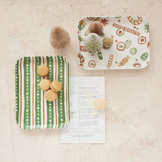 Bamboo Fiber Tray with Holiday Pattern Serveware Creative Co-Op