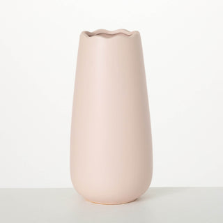 Matte Blush Scalloped Vase Sullivans Home Decor
