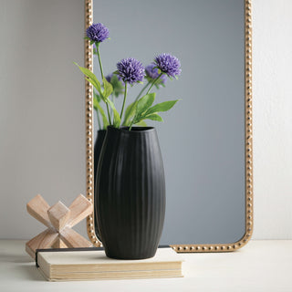 Modern Black Ribbed Vase Sullivans Home Decor