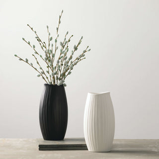 Modern Black Ribbed Vase Sullivans Home Decor