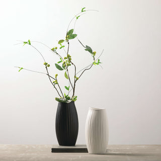 Modern Black Ribbed Vase Sullivans Home Decor