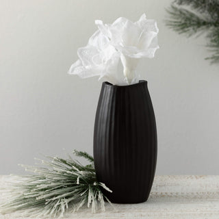 Modern Black Ribbed Vase Sullivans Home Decor