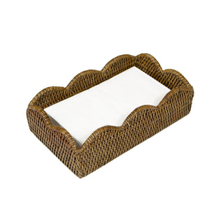 Rattan Scallop Guest Towel Holder Caspari