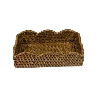 Rattan Scallop Guest Towel Holder Caspari