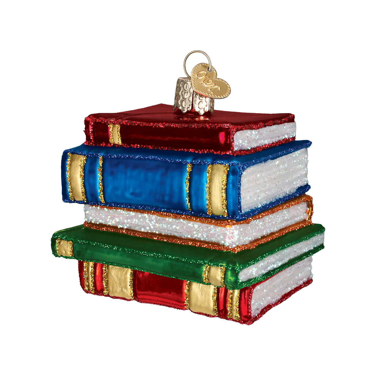 Stack Of Books Ornament  Old World Christmas   