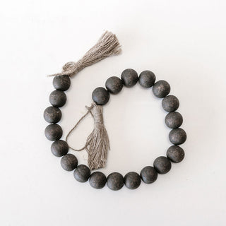 Wood Bead Garland w/tassels Brown Adams Everyday Adams & Co.