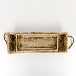 Mango Wood Nested Trays Set Of 2 Adams Everyday Adams & Co.