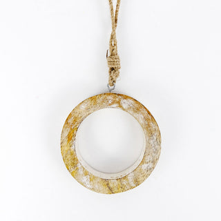 Mango Wood Ornament (Circle) Natural/White Adams Everyday Adams & Co.
