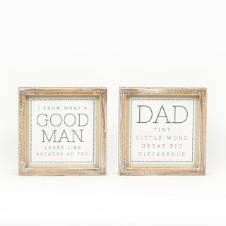 Reversible Wood Framed Sign (Good Man/DAD) Adams Everyday Adams & Co.