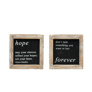 Reversible Wood Framed Sign - Hope/Forever Adams Everyday Adams & Co.