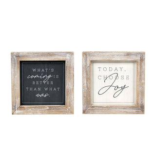 Reversible Wood Framed Sign - Choose Joy Adams Everyday Adams & Co.