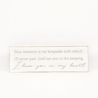 Wood Sign "In My Heart" Adams Everyday Adams & Co.