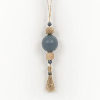 Wood Orn W/Tassel (Beads) Black/Natural Adams Everyday Adams & Co.
