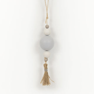 Wood Orn W/Tassel (Beads) Black/White/Grey Adams Everyday Adams & Co.