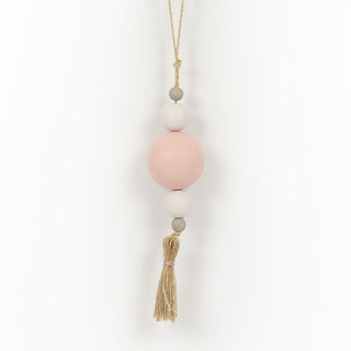 Wood Orn W/Tassel (Beads) Pinkk/White/Grey Adams Everyday Adams & Co.