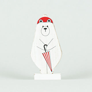 Wood Cutout on Base (Polar Bear) Small Adams Christmas Adams & Co.