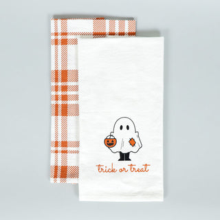Tea Towels S/2 Trick or Treat/Plaid Adams Fall/Thanksgiving Adams & Co.