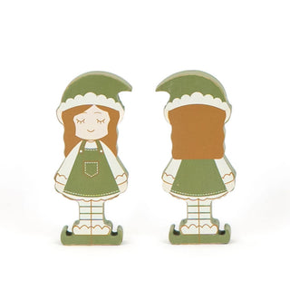 Chunky Wood Shape (Girl Elf) Multicolor Adams Christmas Adams & Co.