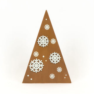 Reversible Chunky Wood Tree Snowflakes - Brown Adams Christmas Adams & Co.