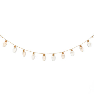Wood Garland (Christmas Lights) White/Brown Adams Christmas Adams & Co.