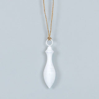 Wood d Cutout Ornament (Icicle) White Adams Christmas Adams & Co.