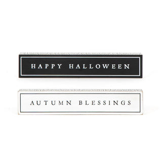 Reversible Wood Brick Halloween/Autumn Blessings Adams Halloween Adams & Co.