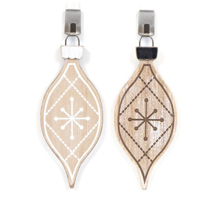 Wood Ornament (Egg Pld) Natural/White/Black Adams Christmas Adams & Co.