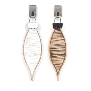 Wood Ornament (Egg Stripe) Natural/White/Black Adams Christmas Adams & Co.