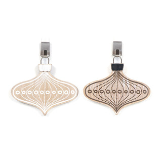 Wood Ornament (Lamp Dot) Natural/White/Black Adams Christmas Adams & Co.