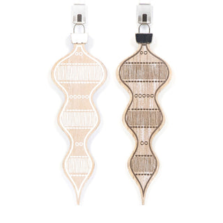 Wood Ornament (Teardrop) Natural/White/Black Adams Christmas Adams & Co.