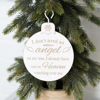 Wood Orn (Angel) White/Natural Adams Christmas Adams & Co.