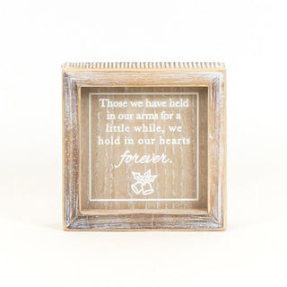 Wood Framed Sign (Hearts Forever) Natural/White Adams Christmas Adams & Co.