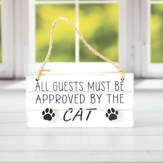 Reversible Hanging Wood Tile (All Guest Must Be Approved By The Dog) Black/White Adams Everyday Adams & Co.