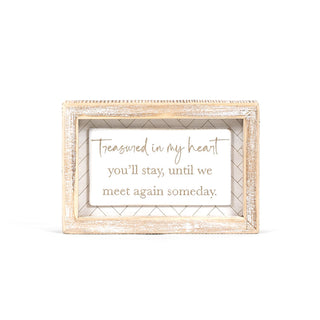 Wood Framed Sign (Treasured In My Heart) White/Natural Adams Everyday Adams & Co.