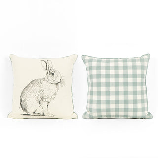 Reversible Pillow (Rabbit/Checkered) Adams Easter/Spring Adams & Co.