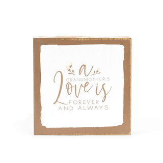 Reversible Wood Block Sign (A Grandmothers Love) Adams Everyday Adams & Co.