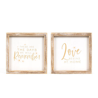 Reversible Wood Framed Sign (Remember/Love) Adams Everyday Adams & Co.