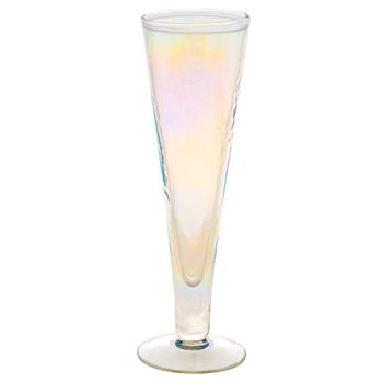 JoyJolt Elle Fluted Cylinder Champagne Glass - 6 oz Long Stem Champagne  Glasses - Set of 2