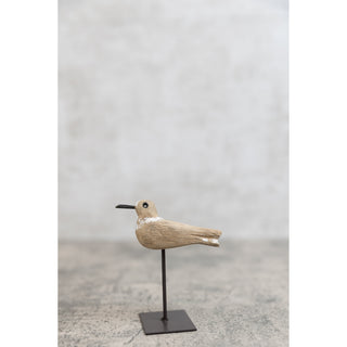Whitewashed Wood Seagulls on Metal Spindle  K&K Small
