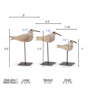 Whitewashed Wood Seagulls on Metal Spindle  K&K