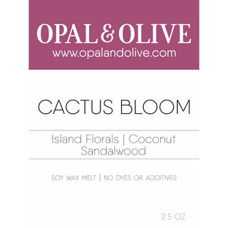 Signature Wax Melt Flameless Candles Opal & Olive Cactus Bloom